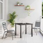vidaXL Tuin Eetset 3 pcs Donkergrijs Staal, Tuin en Terras, Tuinsets en Loungesets, Verzenden, Nieuw