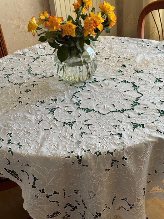 Tafelkleed. Wonderbaarlijk tafelkleed. Handgeborduurde en, Antiek en Kunst, Antiek | Kleden en Textiel