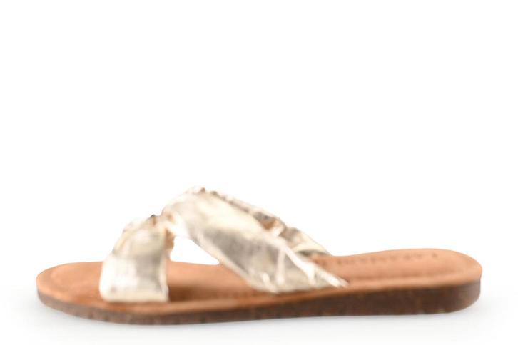 Lazamani Slippers in maat 41 Goud | 10% korting, Kleding | Dames, Schoenen, Overige kleuren, Gedragen, Slippers, Verzenden