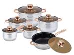 Veiling - Pannenset 12 Delig - Roestvrij Staal-Voor Alle War, Huis en Inrichting, Keuken | Potten en Pannen, Nieuw
