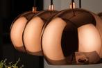 Elegante hanglamp PERLOTTA koper met 5 kappen bollamp -, Nieuw, Ophalen of Verzenden