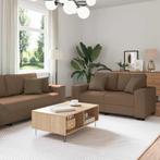 vidaXL 3-delige Loungeset met kussens stof bruin, Verzenden, Nieuw, Vierpersoons of meer, Stof