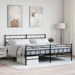 vidaXL Bedframe met hoofd- en voeteneinde metaal zwart, Huis en Inrichting, Slaapkamer | Bedden, Verzenden, Zwart, Overige maten