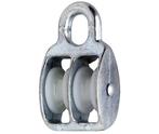 Katrol nylon wiel duplex 12x50 mm verzinkt, Verzenden, Nieuw