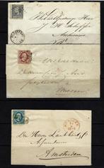 Nederland 1852/1867 - 3 enveloppen eerste emissie met NVPH, Gestempeld