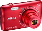 Nikon Coolpix S3700 Digitale Compact Camera - Rood, Verzenden, Zo goed als nieuw