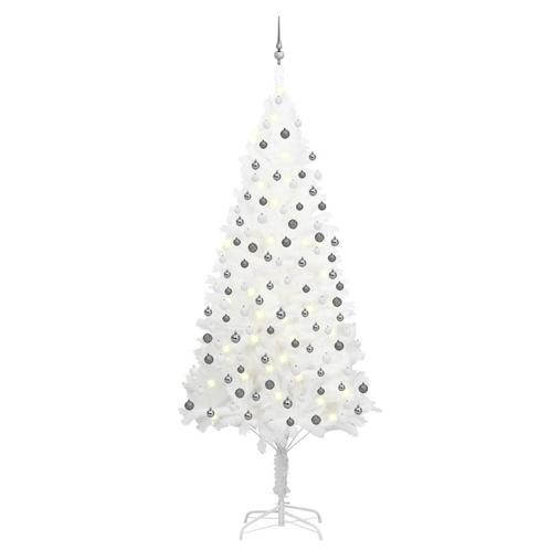 vidaXL Kunstkerstboom met verlichting en kerstballen 240 cm, Diversen, Kerst, Nieuw, Verzenden