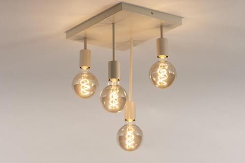 Rietveld Plafondlampen - Beige, Zand - Metaal, Huis en Inrichting, Lampen | Plafondlampen, Verzenden