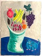 Juan García Ripollés (1932) - Bodegón de gato azul