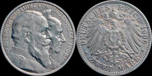 Germany Baden 2 mark 1906g Friedrich I zilver, Postzegels en Munten, Munten en Bankbiljetten | Toebehoren, Verzenden