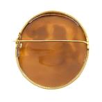 Gouden broche met camee | Vintage (schelp, lagensteen), Gebruikt, Overige kleuren, Ophalen of Verzenden, Met edelsteen