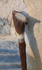 Wandelstok - Hout, Hoorn, Metaal - Houten wandelstok met