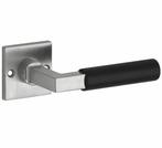 Deurkruk / Deurklink op ongeveerd rozet Bauhaus ebben mat, Doe-het-zelf en Verbouw, Hang- en Sluitwerk, Ophalen of Verzenden, Nieuw