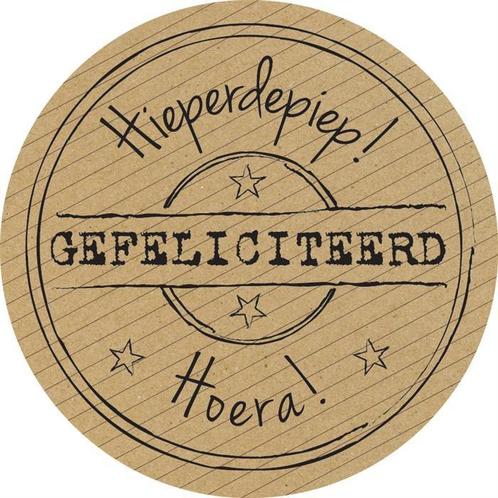 Stickers kraft Gefeliciteerd, Hobby en Vrije tijd, Feestartikelen, Nieuw, Ophalen of Verzenden
