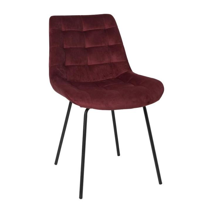 Eetkamerstoel velvet - rood - 79x50x44 cm, Huis en Inrichting, Stoelen, Verzenden