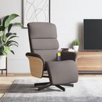 vidaXL Massagestoel verstelbaar met voetensteun stof taupe, Huis en Inrichting, Fauteuils, Verzenden, Nieuw