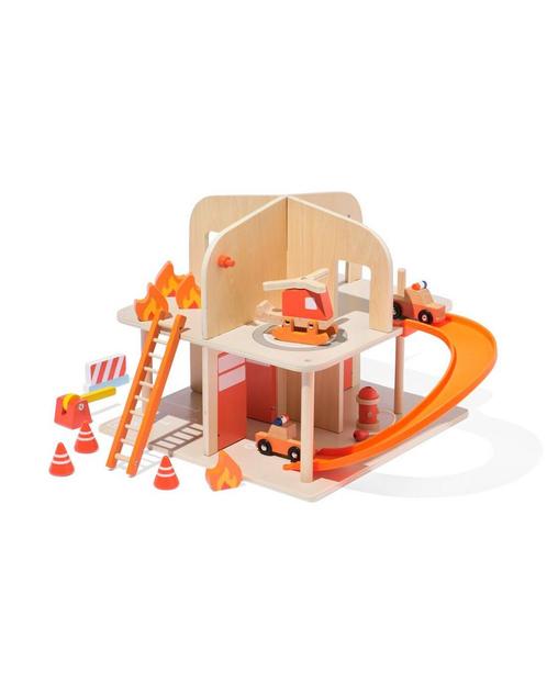 HEMA Houten brandweerkazerne, Kinderen en Baby's, Speelgoed | Speelgoedvoertuigen, Nieuw, Verzenden
