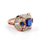 Zonder minimumprijs - Ring - 9 kt. Roségoud, Zilver Saffier, Sieraden, Tassen en Uiterlijk, Ringen, Nieuw