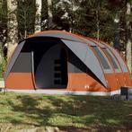 vidaXL Tunneltent 7-persoons waterdicht grijs en oranje, Caravans en Kamperen, Tenten, Nieuw, Tot en met 2