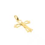 Gouden hanger van een kruis met corpus, Ophalen of Verzenden, Gebruikt, Goud, Overige merken