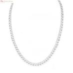 Zilveren 5 mm holle gourmet schakel ketting 50 cm, Verzenden, Nieuw, Zilver