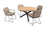 Taste Prego/Prado ronde tuinset - 5-delig - Ø130 cm., Tuin en Terras, Tuinsets en Loungesets, Nieuw, Tuinset, Hout, Verzenden