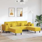 vidaXL Velours Bank met kussen 3 pcs Geel 208 cm Fluweel, Huis en Inrichting, Verzenden, Nieuw, Stof, 150 tot 200 cm