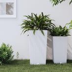 Plantenbak met uitneembare bak rattan-look 21/49 L PP wit, Verzenden, Nieuw