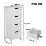 Smalle Ladekast voor Badkamer of Hal – 4 Lades, Verzenden, Nieuw