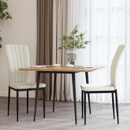 vidaXL Eetkamerstoelen 2 st fluweel crèmekleurig, Huis en Inrichting, Stoelen, Nieuw, Verzenden