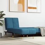 vidaXL Chaise longue fluweel blauw, Verzenden, Nieuw
