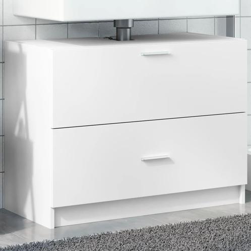 vidaXL Wastafelkast 78x37x59 cm bewerkt hout wit, Huis en Inrichting, Badkamer | Badkamermeubels, Nieuw, Minder dan 100 cm, Verzenden