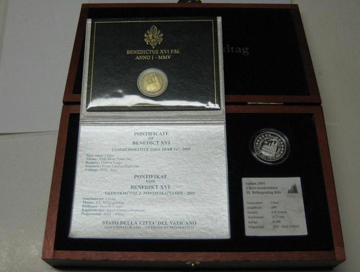 Vatikan 2 Euro Weltjugendtag Koelner Dom 2005 im Sonderse..., Postzegels en Munten, Munten | Europa | Euromunten, Verzenden