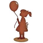 meisje met ballon | Figuur gemaakt van metaal roest patina |, Huis en Inrichting, Nieuw, Verzenden