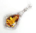 Hanger - 18 karaat Witgoud - 2.71ct. tw. Citrien - Diamant -, Sieraden, Tassen en Uiterlijk, Antieke sieraden