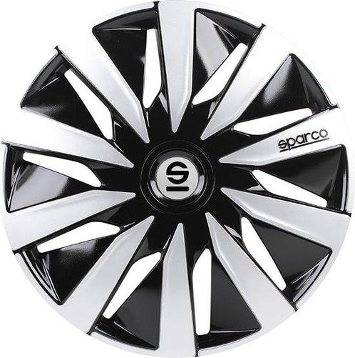 Sparco Wieldoppen Lazio - 14 inch - Zwart/Zilver, Auto diversen, Auto-accessoires, Zo goed als nieuw, Ophalen of Verzenden