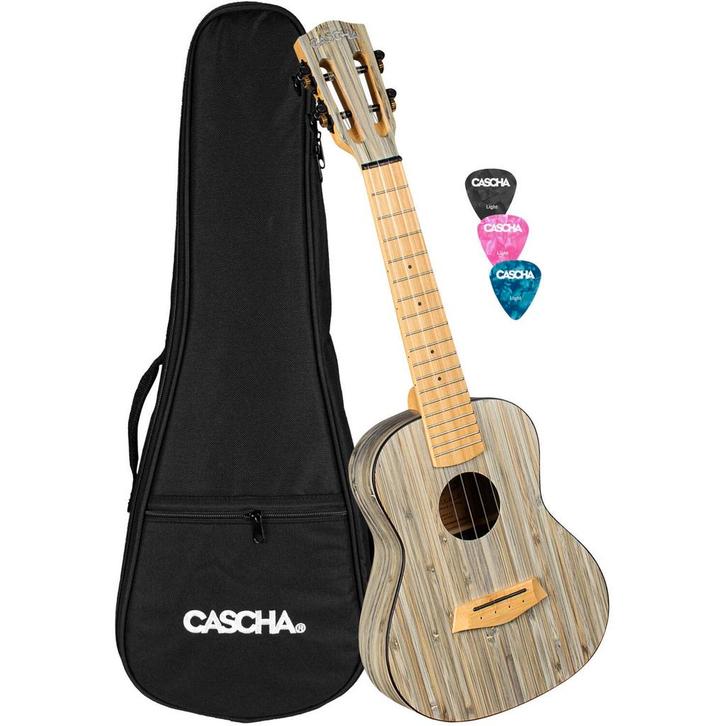 Cascha HH 2316 Bamboo Graphite concert ukelele set, Muziek en Instrumenten, Snaarinstrumenten | Overige, Verzenden
