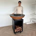 BBQ Plancha Hermano XXL Cortenstaal Blackline Ø80cm 8mm, Tuin en Terras, Houtskoolbarbecues, Verzenden, Nieuw