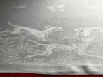Vroege 20e eeuw tafelkleed met jacht scènes - Textiel - 2.3, Antiek en Kunst