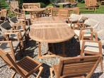 Zat 7 juni: Grote verkoop showmodellen teak tuinmeubelen, Zo goed als nieuw, Teakhout, Tuinset