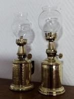 Charles pigeon/Gardon - Olielamp (2) - Slikken - koper glas