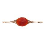 Antiek gouden broche met carneool (vintage, Gouden Broches), Sieraden, Tassen en Uiterlijk, Broches, Gebruikt, Overige kleuren