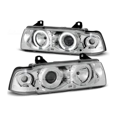 Angel Eyes koplampen Chrome geschikt voor BMW E36 Coupe, Auto-onderdelen, Verlichting, Nieuw, BMW, Verzenden