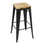 Barkruk Bolero Bistro | Zwart/Hout | 4 Stuks, Verzenden, Nieuw in verpakking