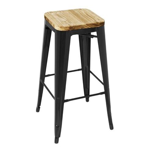 Barkruk Bolero Bistro | Zwart/Hout | 4 Stuks, Zakelijke goederen, Horeca | Keukenapparatuur, Nieuw in verpakking, Verzenden