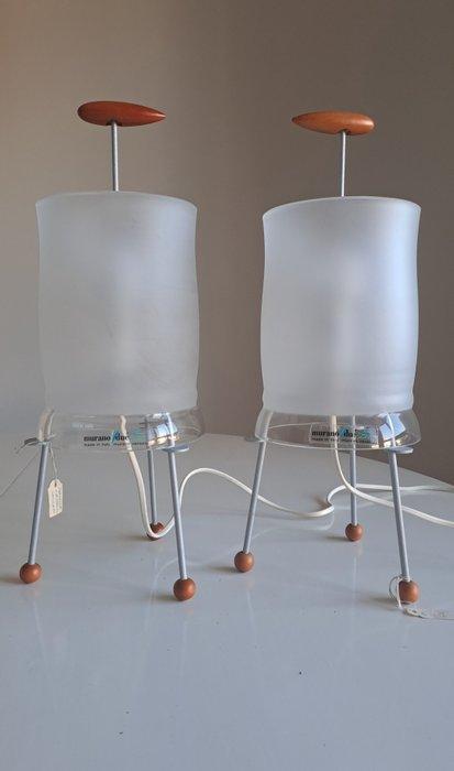 MuranoDue - Lamp (2) - Comodina - Vetro Murano, hout en, Antiek en Kunst, Antiek | Lampen