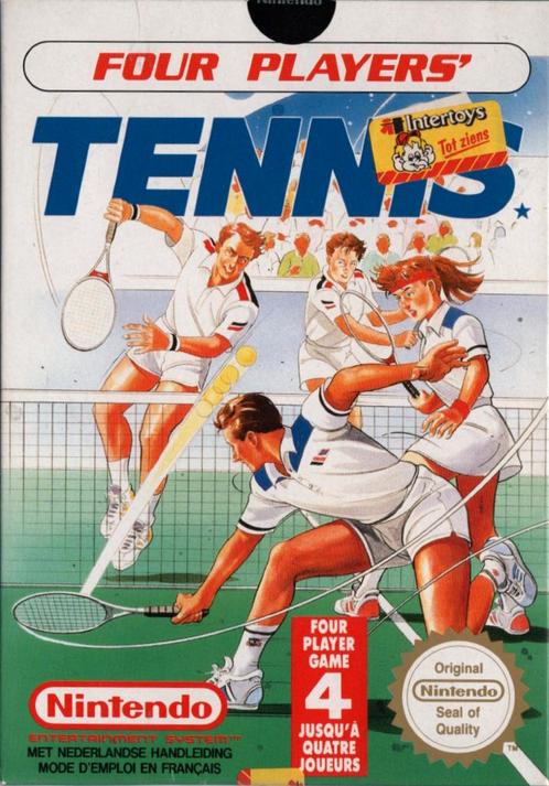 NES Four Players Tennis (In doos), Spelcomputers en Games, Games | Nintendo NES, Zo goed als nieuw, Verzenden