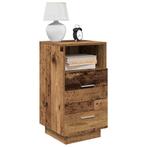 vidaXL Nachtkastjes 2 st met 2 lades 36x36x68 cm oud, Huis en Inrichting, Verzenden, Nieuw, Hout