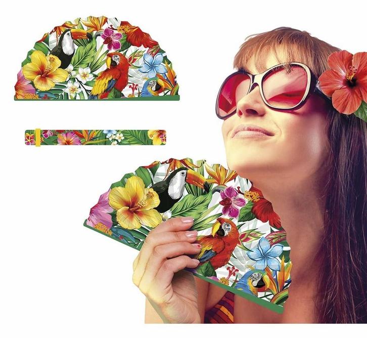 Hawaii Waaier, Hobby en Vrije tijd, Feestartikelen, Nieuw, Verzenden