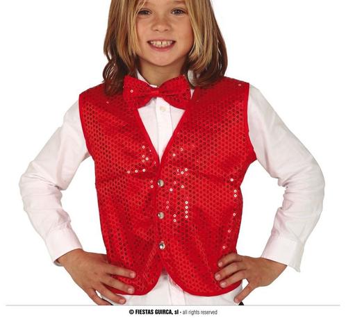 Rode Pailletten Gilet Kind, Kleding | Dames, Carnavalskleding en Feestkleding, Nieuw, Ophalen of Verzenden
